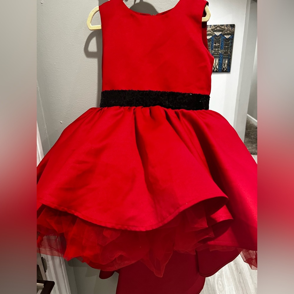 Beautiful red flower dress for little girls